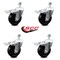 Service Caster 4 Inch Soft Rubber Wheel Swivel 10mm Stem Caster Set with Total Lock Brake SCC-TSTTL20S414-SRS-M1015-4 - alternate 3